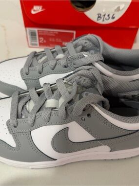 Nike Kids Gray and White Low-Top Sneakers
